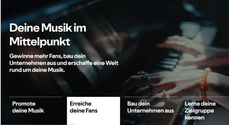 Grafik von Spotify for Artists Website